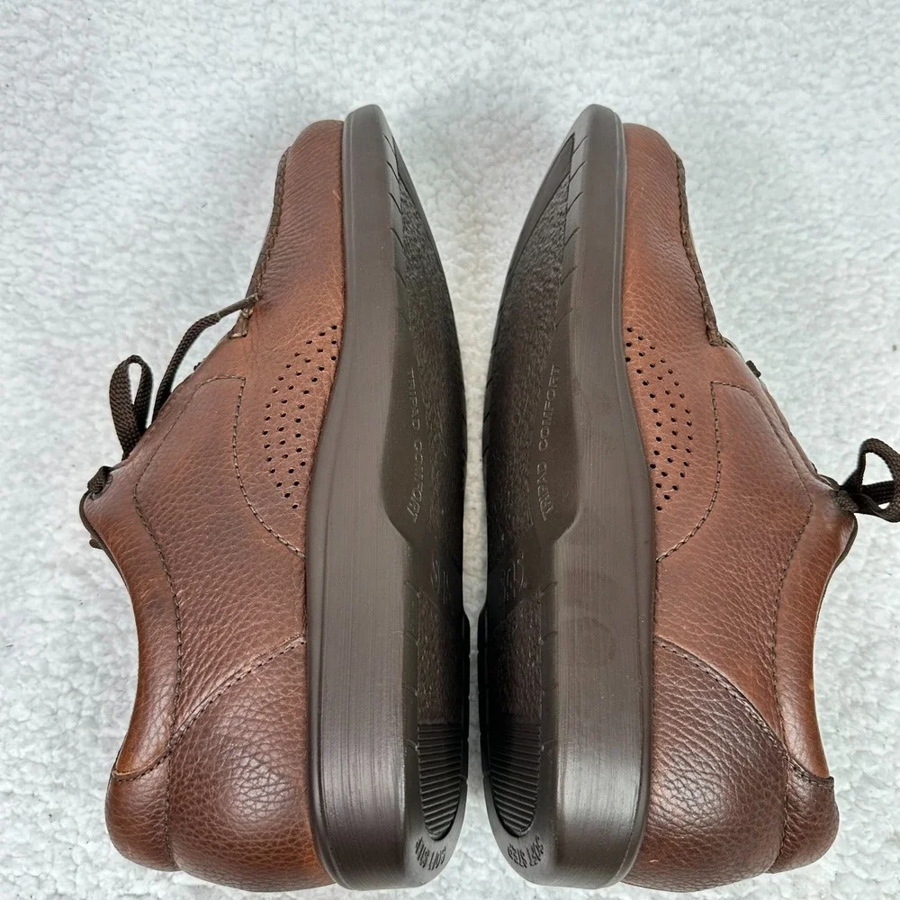 SAS Leather Lace Up Comfort Walking Shoes Tripad Mens 12M Brown Made USA Moc Toe